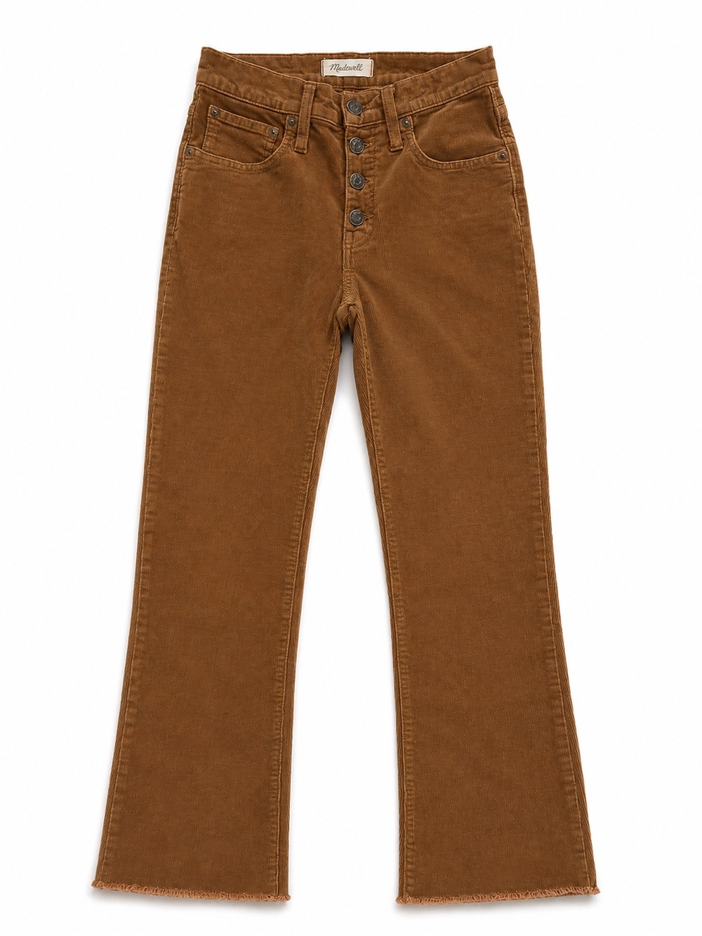 Madewell Cali Demi Boot Corduroy Jeans Size 25 Brown High Rise Button Fly